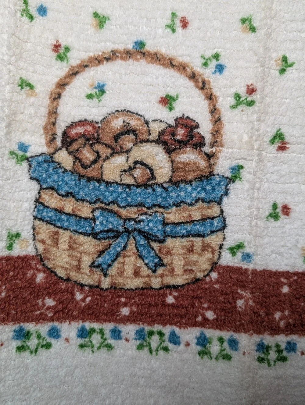 Vintage Retro Cannon Mushroom Kitchen Dish Cloth Washcloth 70s 80s EUC